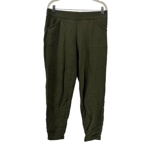 Pure Jill Olive Green Knit Pull On‎ Pocket Joggers Comfy Casual Pima Cotton S - Picture 1 of 8